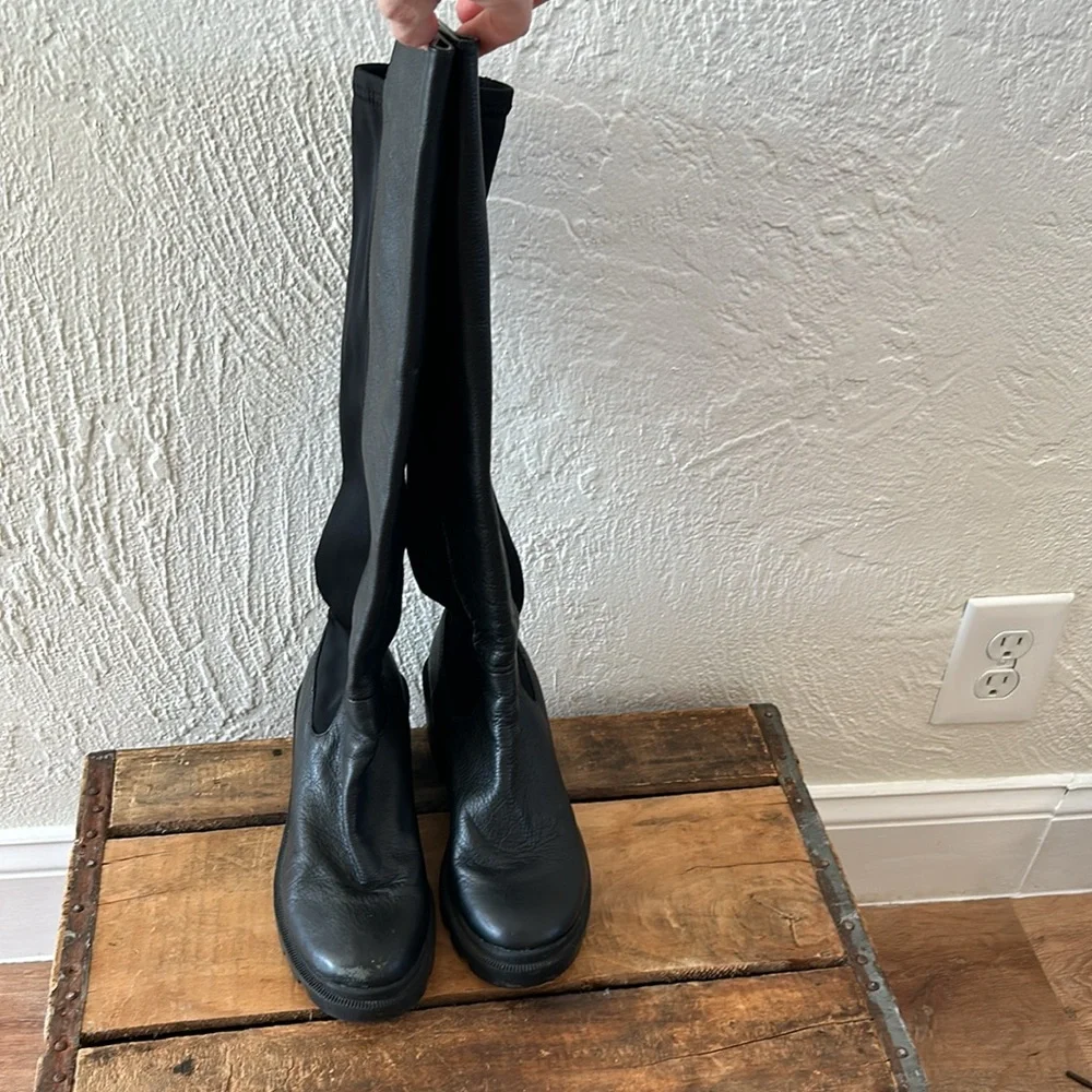 Steve Madden Rino Black Over-the-Knee Boots Chunky Lug Sole